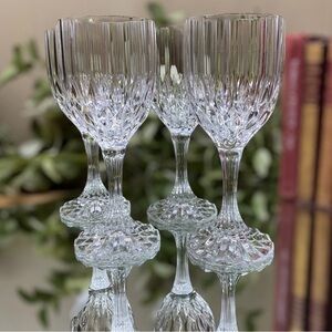Cristal D’Arques Durand Bretagne Wine Water Glasses Set Of 4 Goblets 7 1/4”